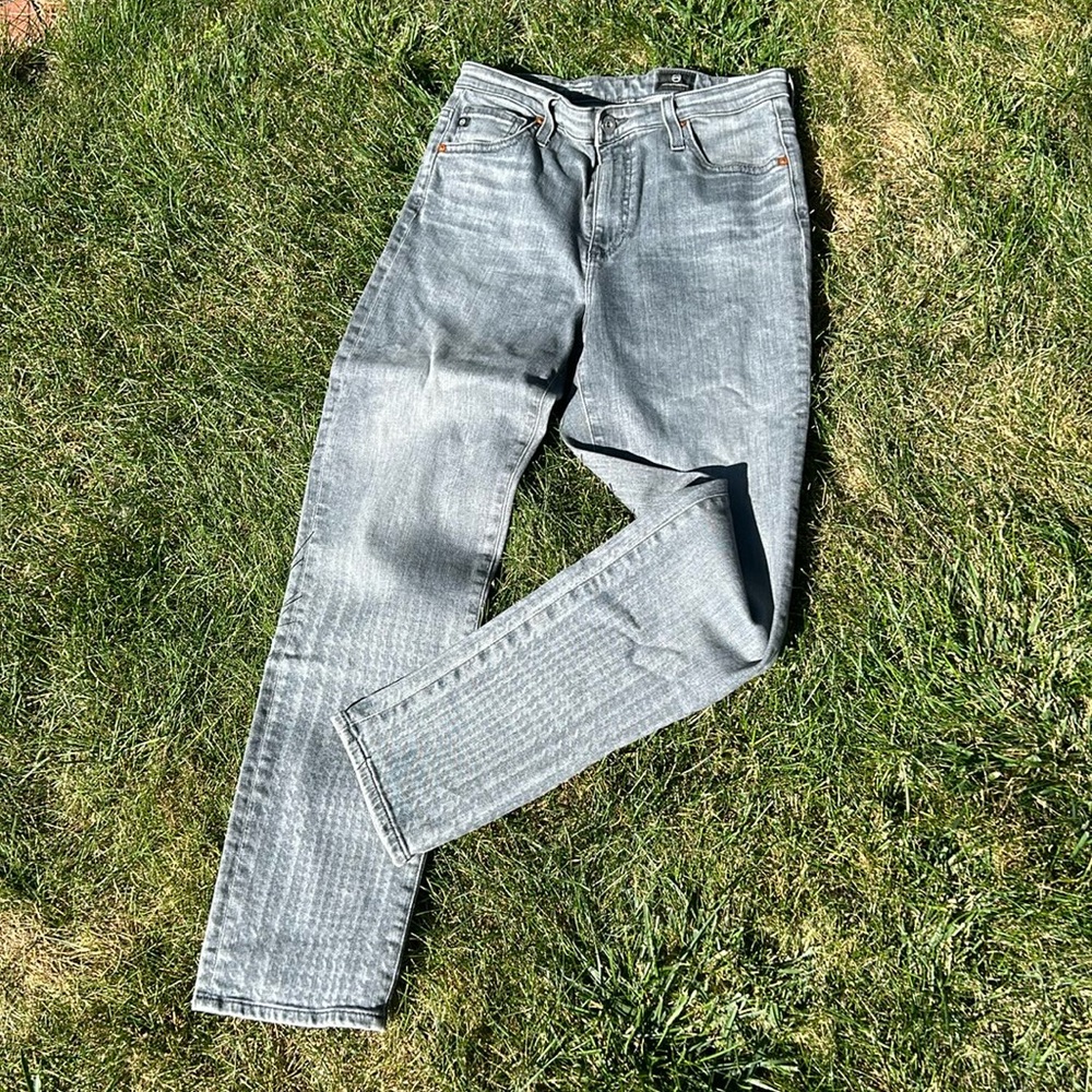 ⭐️⭐️AG Adriano Goldschmied “The Isabelle” josh-rise straight crop gray wash jean